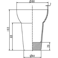 Jado Ersatzmundglas NEW HAVEN, H960645NU für Mundglas, Opalglas H960645NU