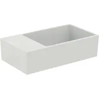 Ideal standard Extra Hand-Waschtisch T3921MA 45x25x15cm, Hahnbank links, mit Überlauf, geschliffen, ohne Hahnloch, weiß Ideal Plus