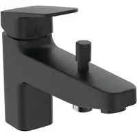 Ideal standard Badearmatur für Wannenrand Ceraplan, Ausladung 153mm BD257XG Schwarz (Silk Black)