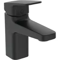 Ideal standard Waschtischarmatur Ceraplan ohne Ablaufgarnitur H75, Ausladung 103mm BD209XG Schwarz (Silk Black)