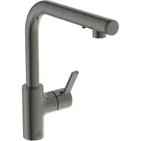 Ideal standard Gusto Einhebel-Küchenarmatur iMX, hoher Auslauf mit Seifenspender, Ausladung 232mm, A7817A5, Farbe: Magnetic Grey