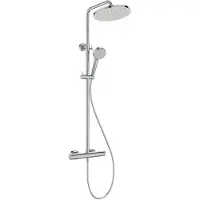 Ideal standard Ceratherm T25 N Duschsystem mit Brausethermostat, 2-Funktions-Handbrause, runde 2-Funktions-Kopfbrause, chrom, A8495AA
