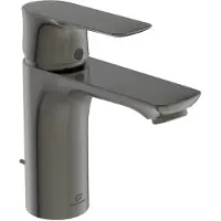 Ideal standard Connect Air Einhebel-Waschtischarmatur, Ausladung 112mm, mit Ablaufgarnitur, A7021A5, Farbe: Magnetic Grey