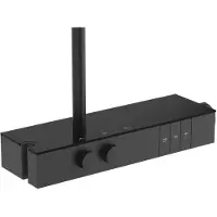 Ideal standard Solos Duschsystem mit Brausethermostat Aufputz, A7882XG, Farbe: Silk Black