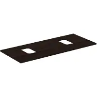 Ideal standard i.life B Waschtischplatte, mit Ausschnitt links und rechts, kombinierbar mit zwei Schalen, 1202x507x18mm, T5412NW, Farbe: Coffee Oak