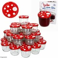 MamboCat 100 Sturzgläser 230ml rot weiß gepunktet Marmeladengläser Einmachgläser Glas
