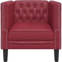 vidaXL Chesterfield-Sessel Weinrot Kunstleder