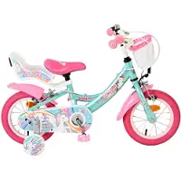 Volare Unicorn Kinderfahrrad - Mädchen - 12 Zoll - Grün - Zwei Handbremsen