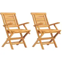 vidaXL Gartenstühle 2 Stk. Klappbar 56x63x90 cm Massivholz Teak