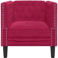 vidaXL Chesterfield-Sessel Weinrot Samt