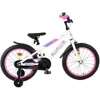 Volare Lily Kinderfahrrad - Mädchen - 18 Zoll - Weiss, Rosa, Lila - Zwei Handbremsen