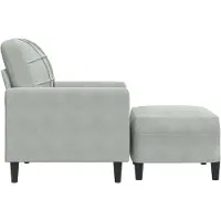vidaXL Sessel mit Hocker Hellgrau 60 cm Samt