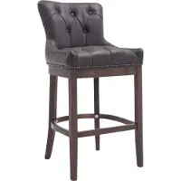 CLP Barhocker Lakewood Echtleder, Antik gepolstert antik dunkel creme