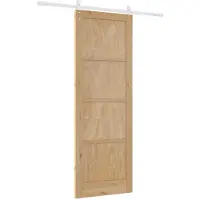 vidaXL Schiebetür Natürlich und Weiß 83 x 232 cm Massives Kiefernholz