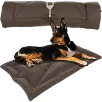 Purlove Hundedecke Faltbar Rutschfest Waschbar Wendedecke für Hunde Kunstleder-Wollfilz Indoor/ Outdoor Braun 24593