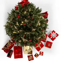 B2X Künstlicher Weihnachtsbaum, schneebedeckt, 1,83 m, 705 Zweige, inklusive Ständer