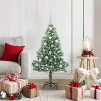 vidaXL Hochwertigen Möbel Künstlicher Weihnachtsbaum beschneit mit LED Licht 120 cm - 1346291