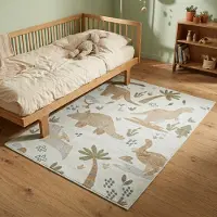 Little Olly Waschbarer Kinderteppich - Mace Dino Creme 140x200 cm