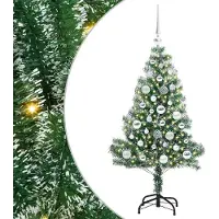Syfax Künstlicher Weihnachtsbaum beschneit mit LED Licht 120 cm