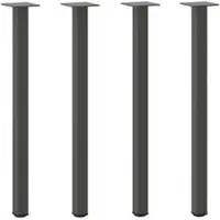 Helloshop26 - Set aus 4 modernen Konsolentischbeinen 72 x 74 cm mit Nivelliergleitern aus anthrazitfarbenem Stahl 02_0056755