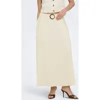 JDY Maxirock "JDYMILAN LINEN HW BELTED SKIRT WVN DIA" Sommerrock mit Leinen