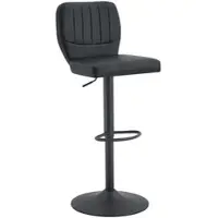 MODFU Barhocker mit 360° Drehbarer, Esszimmerstuhl mit Höhenverstellbar(62-83cm), Küchenstuhl mit Rückenlehne,Fußstütze und breiter Rücken,Schwarz