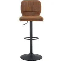 OKWISH Barhocker mit Rückenlehne und Fußstütze, ergonomisches Designm, mit 360°-Drehfunktion, höhenverstellbar, Schwarz+Braun