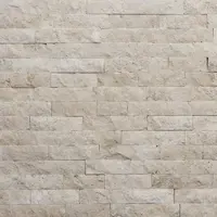 WOHNRAUSCH Wandverblender »Tosca Cream«, 0,5 m2, L: 10-50 cm, B: 2-3 cm, H: 5 cm, Travertin, offenporig, gespalten, beige