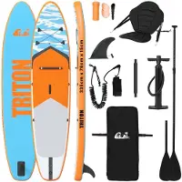 vidaXL SUP Board mit Sitz 2-in-1 TRITON 335 x 76 x 15 cm Blau für