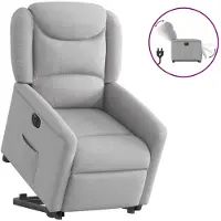 vidaXL Relaxsessel mit Aufstehhilfe Elektrisch Wolkengrau Stoff
