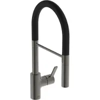 Ideal standard Gusto Einhebel-Küchenarmatur, Semi-Professional, mit 2-Funktionshandbrause am Silikonschlauch, BD417A5, Farbe: Magnetic Grey