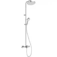 Ideal standard Ceratherm T25 N Duschsystem mit Badethermostat, 2-Funktions-Handbrause und runde Kopfbrause, chrom, A8480AA