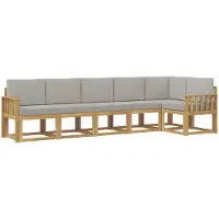 vidaXL Outdoor-Sofagarnitur 6 Stk. Weiß und Hellgrau