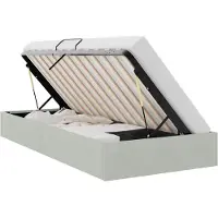 vidaXL Aufbewahrungsbett mit Speicher Hellgrau 100 x 190 cm Samt
