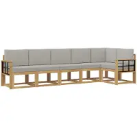 vidaXL Outdoor-Sofagarnitur 6 Stk. Weiß und Hellgrau