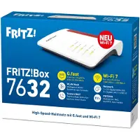 FRITZ! Box 7632, Wi-Fi 7 (802.11be), Dual-Band (2,4 GHz/5 GHz), Ethernet/LAN, 5G, Weiß, Tabletop-Router