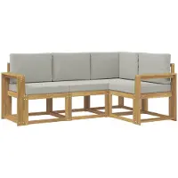 vidaXL Outdoor-Sofagarnitur 4 pcs Weiß und Hellgrau