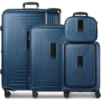 Redolz Essentials14 4-Rollen Kofferset Beautycase 4tlg mit Dehnfalte Laptopfach
