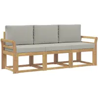 vidaXL Outdoor-Sofagarnitur 3 stk. Weiß und Hellgrau Polyester