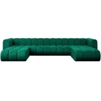 ALTDECOR Modulares Sofa Ecksofa in U-Form - Joren-U2 - 410x177x70 cm Grün - Corner modular Sofa Eckcouch Couch Wohnlandschaft Cauchsofa Bodensofa Polstersofa