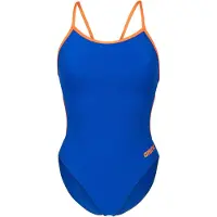 Arena Team Badeanzug Damen Lace Einfarbig - Neon Blue-team Orange - 40