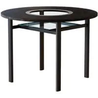 STILVORA Esstisch 100cm Durchmesser mit schwarzer Holzmaserung und grauer Glaseinlage, Küchentisch für stabile Tragkraft und langle