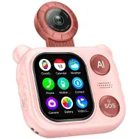 Zimilo Kinder Smartwatch mit 2,0 Zoll IPS-Display, Videoanruf, GPS-Tracking, Kamera & Lernfunktionen, Multifunktionsuhr mit SOS, für Kinder, Rosa