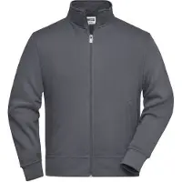 James & nicholson Sweat-Jacke mit Stehkragen und Reißverschluss carbon, Gr. 3XL