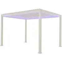 Green Spirit Pergola Mirador Deluxe e-Motion+ 3x4m RGB-LED hellgrau
