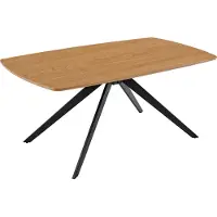 ByLiving Esstisch JASON / Tischplatte in Eiche natur, Spinnenfußgestell in schwarz / Echtholzfurnier & abgerundete Kanten / Esszimmertisch / Küchentisch / Maße: 160 x 90, H 75 cm
