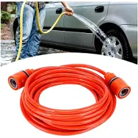 Markenlos 6m Kurzer Gartenschlauch, Hochdruckreiniger Zubehör, Flexibles Kunststoff Wasserrohr + Außengewinde Geräteadapter für die Reinigung von Autos, Badezimmern, Reinigung von Fensterböden