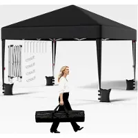Markenlos 3x3m Faltpavillon | Höhenverstellbar & 10 cm höhere Dachfläche | Verbesserte Verstellmechanik, einfacher Aufbau | Wasserfest & windstabil, geeignet für Garten, Camping & Feste | Gartenpavillon, Grau
