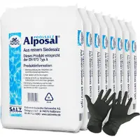 Paradies Pool Alposal Poolsalz 200 kg, Schwimmbadsalz, Chlorinator geeignet, Salzelektrolyse, Siedesalz inklusiv 1 Paar ARNOMED Einweghandschuh