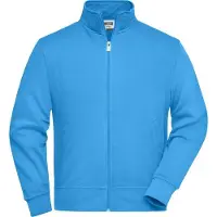 James & nicholson Sweat-Jacke mit Stehkragen und Reißverschluss aqua, Gr. XL